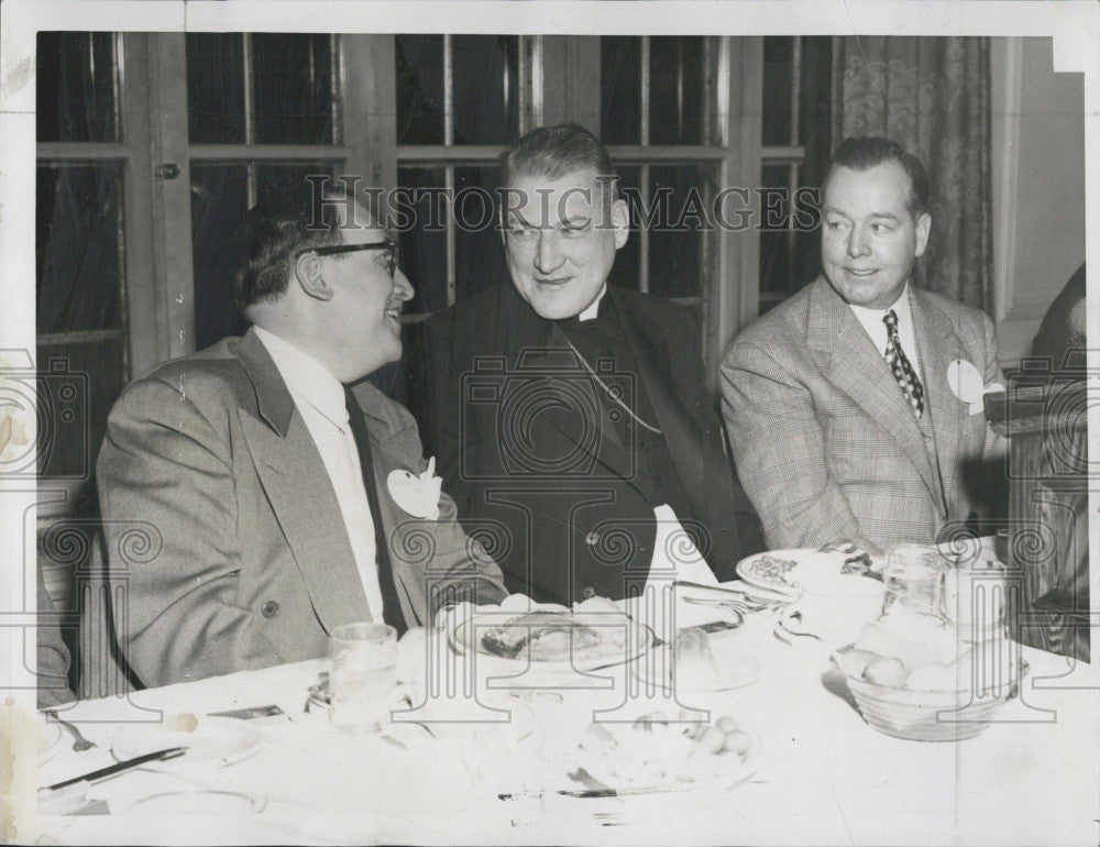 1948 Press Photo Archbishop Cushing, Ben  Shapiro & John Griffin - Historic Images