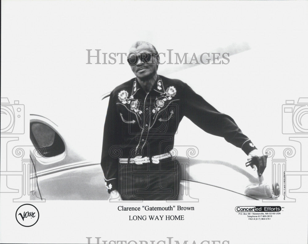 1996 Press Photo Actor Clarence Gatemouth Brown In &quot;Long Way Home&quot; - Historic Images