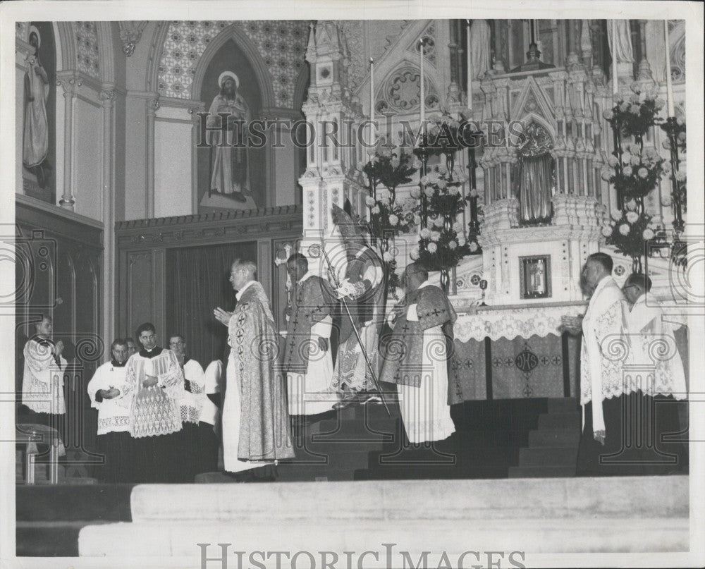 1958 Press Photo General Scene Coronation Mass With Archbishop Richard Cushing - Historic Images