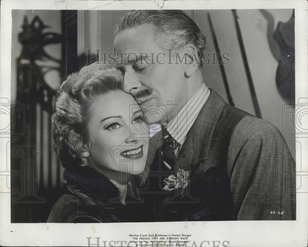 1957 Press Photo Martine Carol, Jack Buchanan in &quot;French They Are A Funny Race&quot; - Historic Images