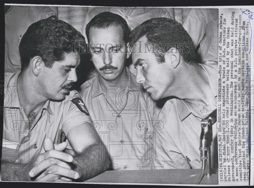 1961 Press Photo Cuban Mirto Collazo Valdea, Juan Jose Perullero, Ulises Carbo - Historic Images