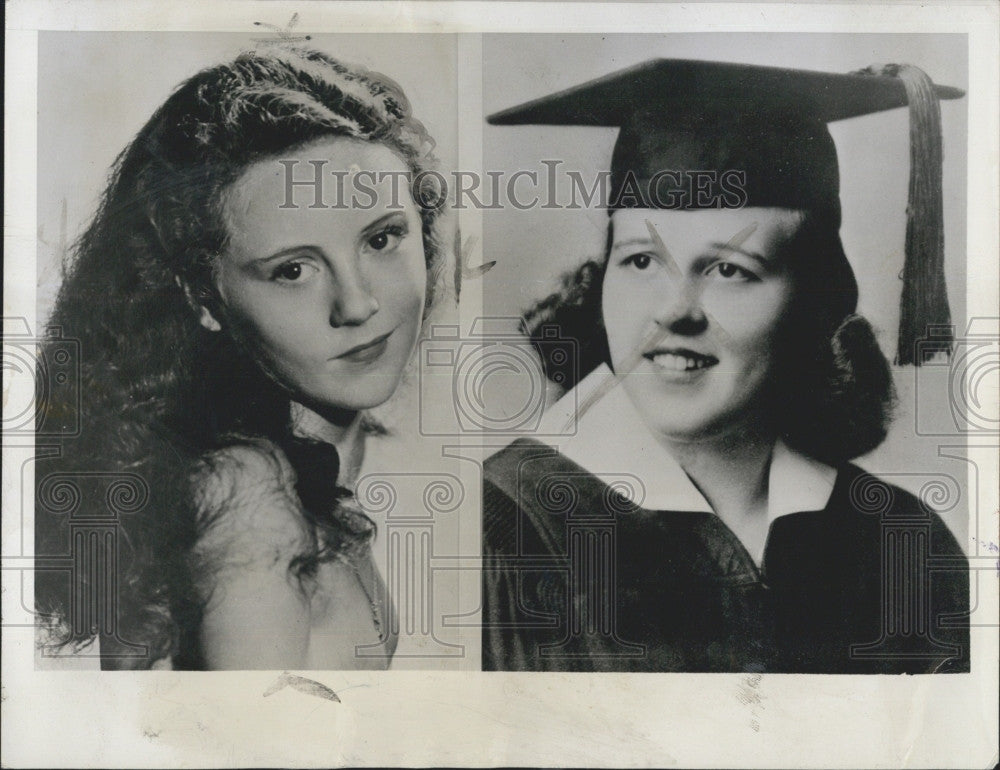 1944 Press Photo Missing girls, Mary Eleanor Carroll &amp; Patricia Ekenna - Historic Images