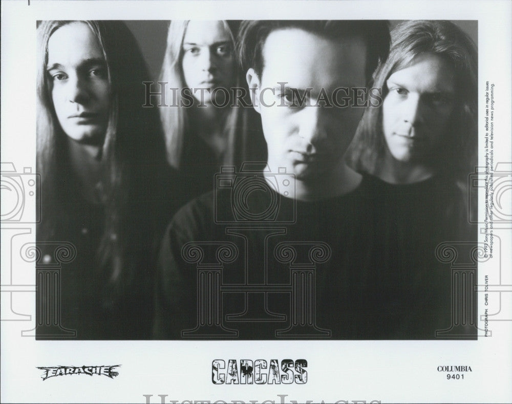 1993 Press Photo Band, &quot;Carcass&quot;  on Columbis label - Historic Images