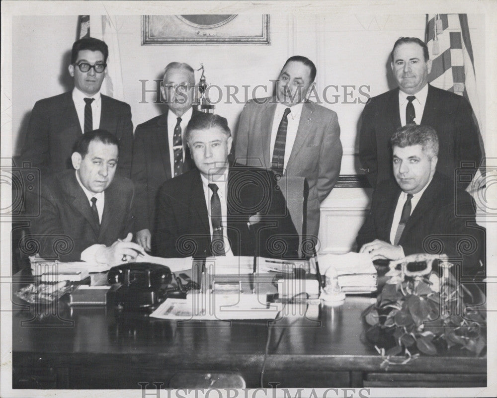 1961 Press Photo tax collectors John Cataldo, Robert Caffarella, Delmar Bowes - Historic Images