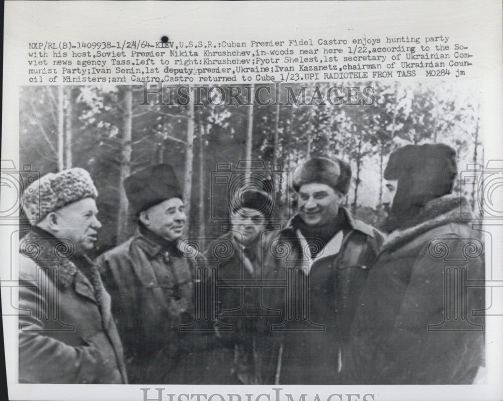 1964 Press Photo Cuban Prime Minister Fidel Castro,Soviet Nikita  Krushchev - Historic Images