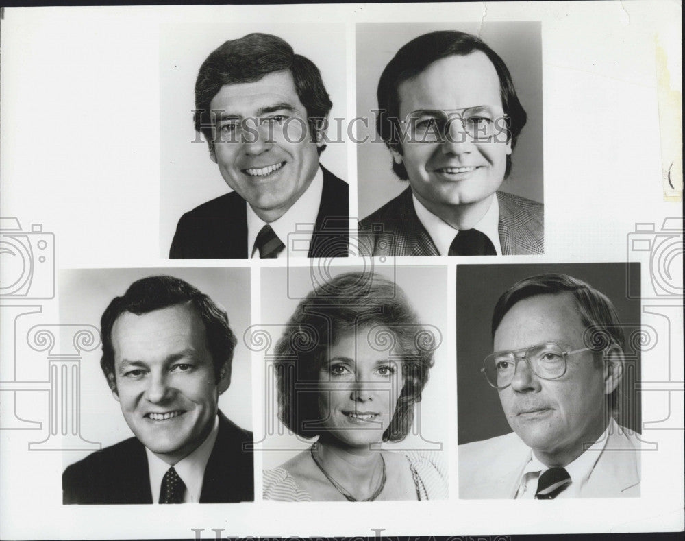 1982 Press Photo Dan Rather Bill Moyers Bob Schieffer Lesley Stahl Bruce Morton - Historic Images