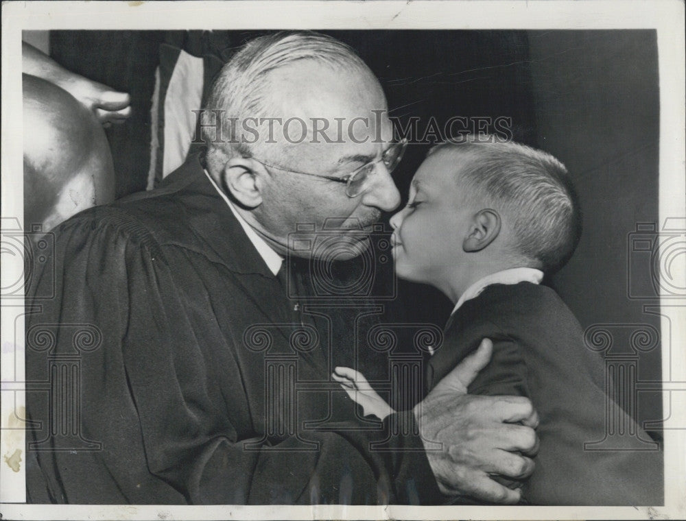 1956 Press Photo Judge Simon Sobeloff And His Grandson - Historic Images