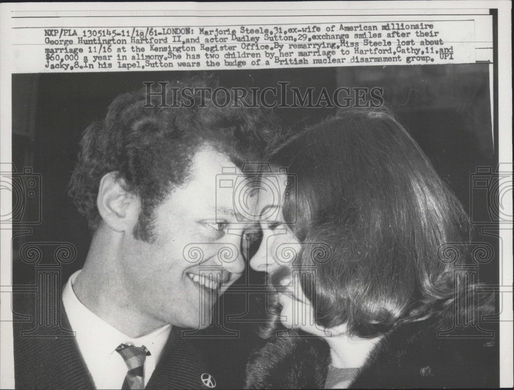 1961 Press Photo Marjorie Steele &amp; actor Dudley Sutton - Historic Images