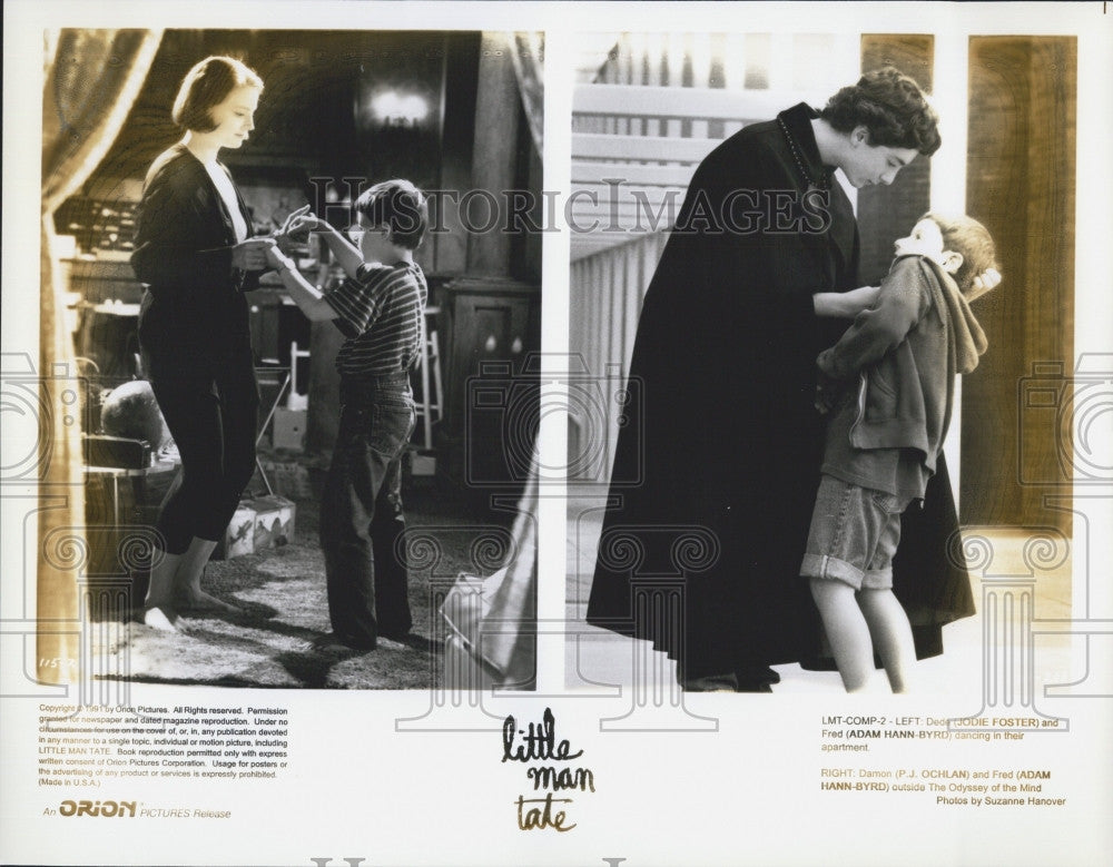 1991 Press Photo Jodie Foster, Adam Hann-Byrd, Ochlan in &quot;Little Man Tate&quot; - Historic Images