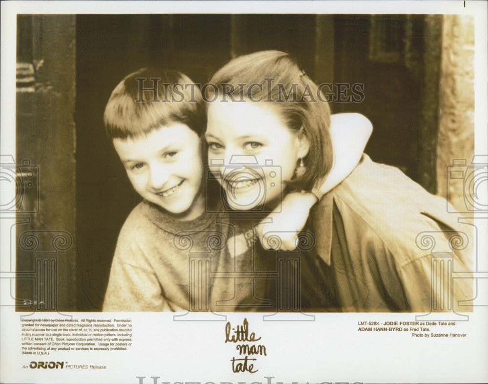 1991 Press Photo Jodie Foster, Adam Hann-Byrd, in &quot;Little Man Tate&quot; - Historic Images