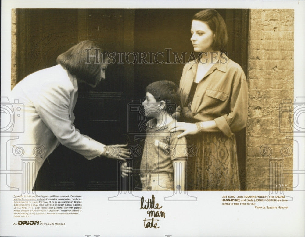 1991 Press Photo Jodie Foster, Adam Hann-Byrd, Dianne Weist in &quot;Little Man Tate&quot; - Historic Images