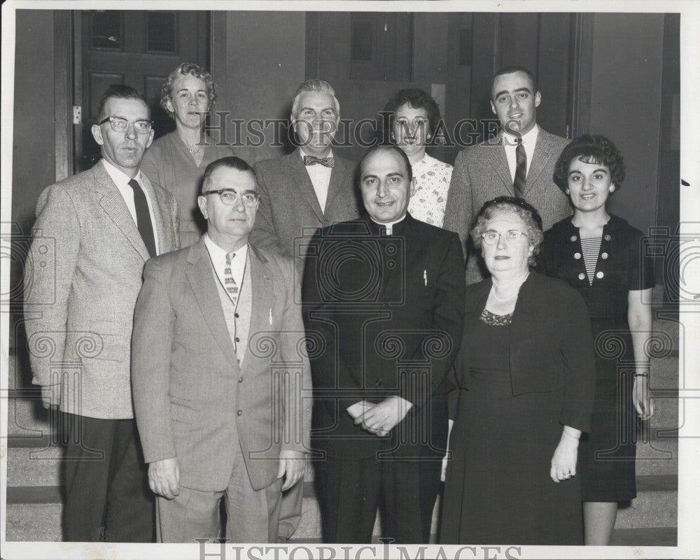 1961 Press Photo Michael Manning, Rev. Joseph Ruocco and Margaret Sheehan - Historic Images