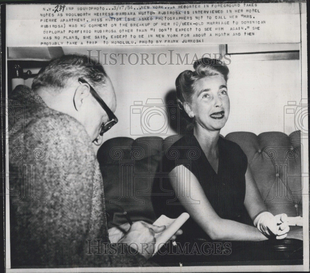 1954 Press Photo Barbara Rubirosa, Heiress - Historic Images