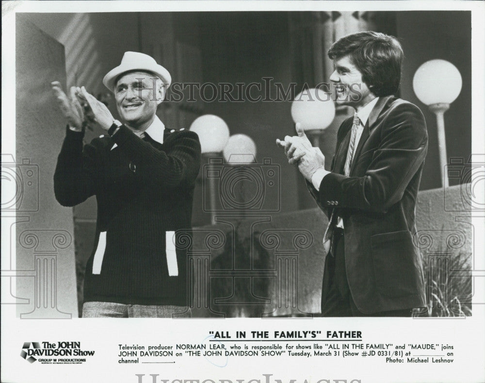 1981 Press Photo Norman Lear on &quot;The John Davidson Show&quot; - Historic Images