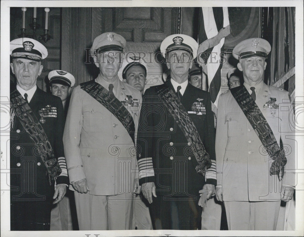 1945 Press Photo Adm WG Leahy,Gen GC Marshall,Adm E King,Gen HH Arnold - Historic Images