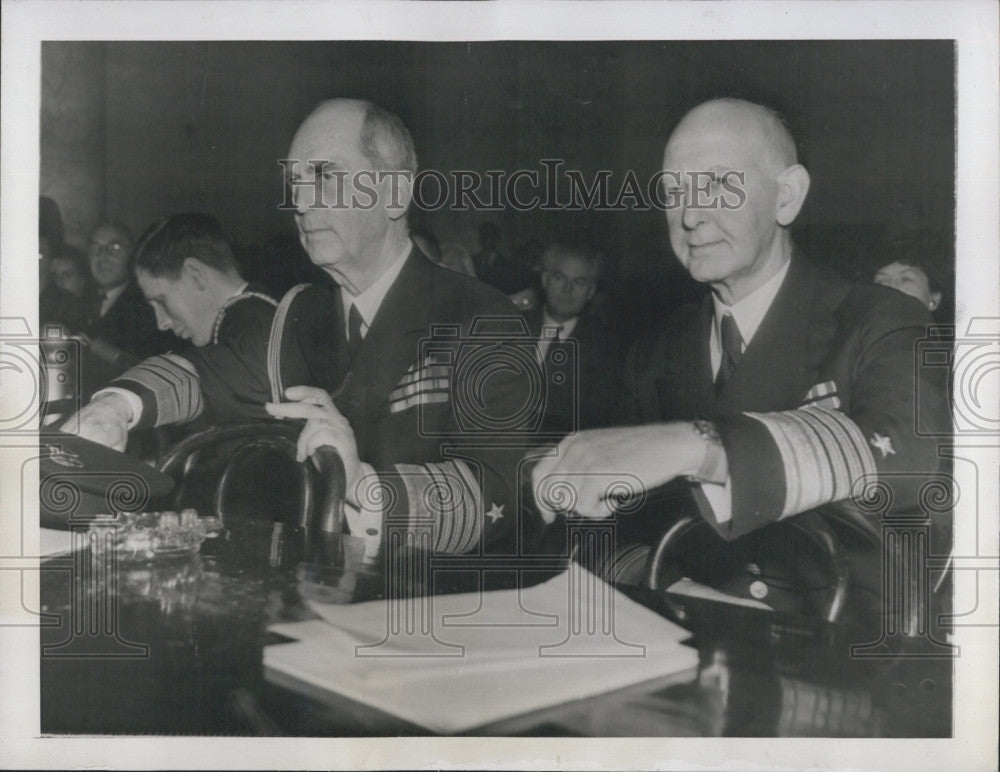 1945 Press Photo Adm william D. Laehy &amp; Adm. Claude C Bloch - Historic Images