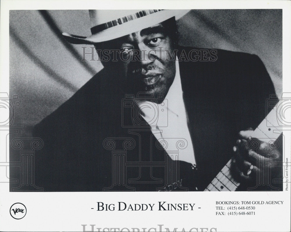 Press Photo Chicago Blues Singer, Guitarist, Harmonica Player Big Daddy Kinsey - Historic Images