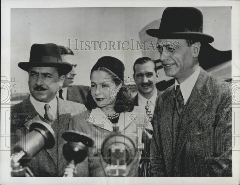 1945 Press Photo Argentinian Miguel A Carcano,his daughter &amp; O Ibarra Garcia - Historic Images