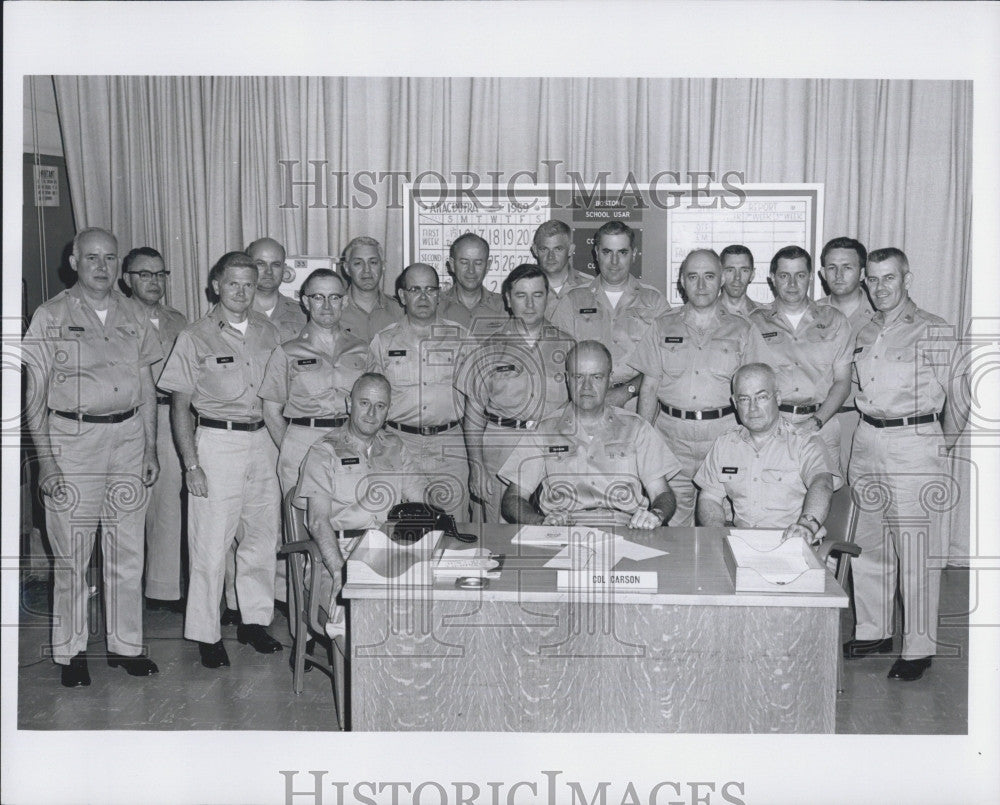 1969 Press Photo Officers at Boston USAR School, Fort Leavenworth - Historic Images