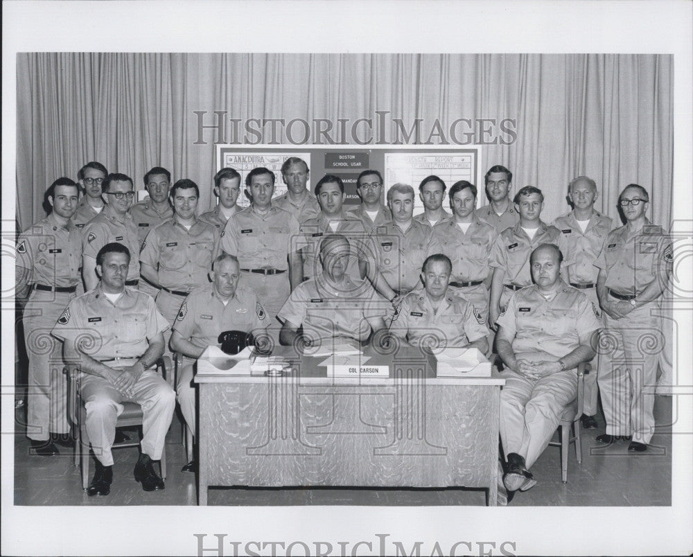 1969 Press Photo Col Charles J. Carson, Commandant Boston USAR School w Staff - Historic Images