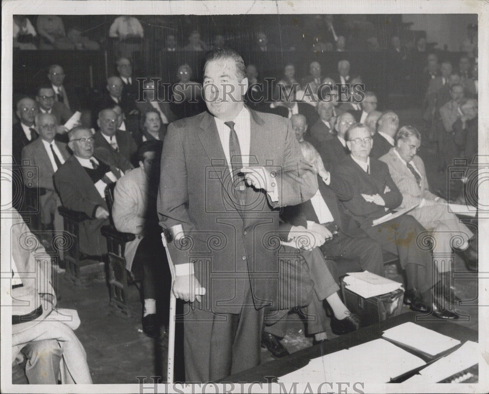 1958 Press Photo Representative John Thompson Speaking About Toll Road - Historic Images