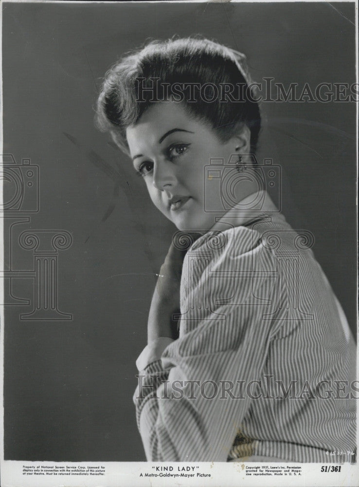 1951 Press Photo Actress Angela Lansbury &quot;Kind Lady&quot; - Historic Images