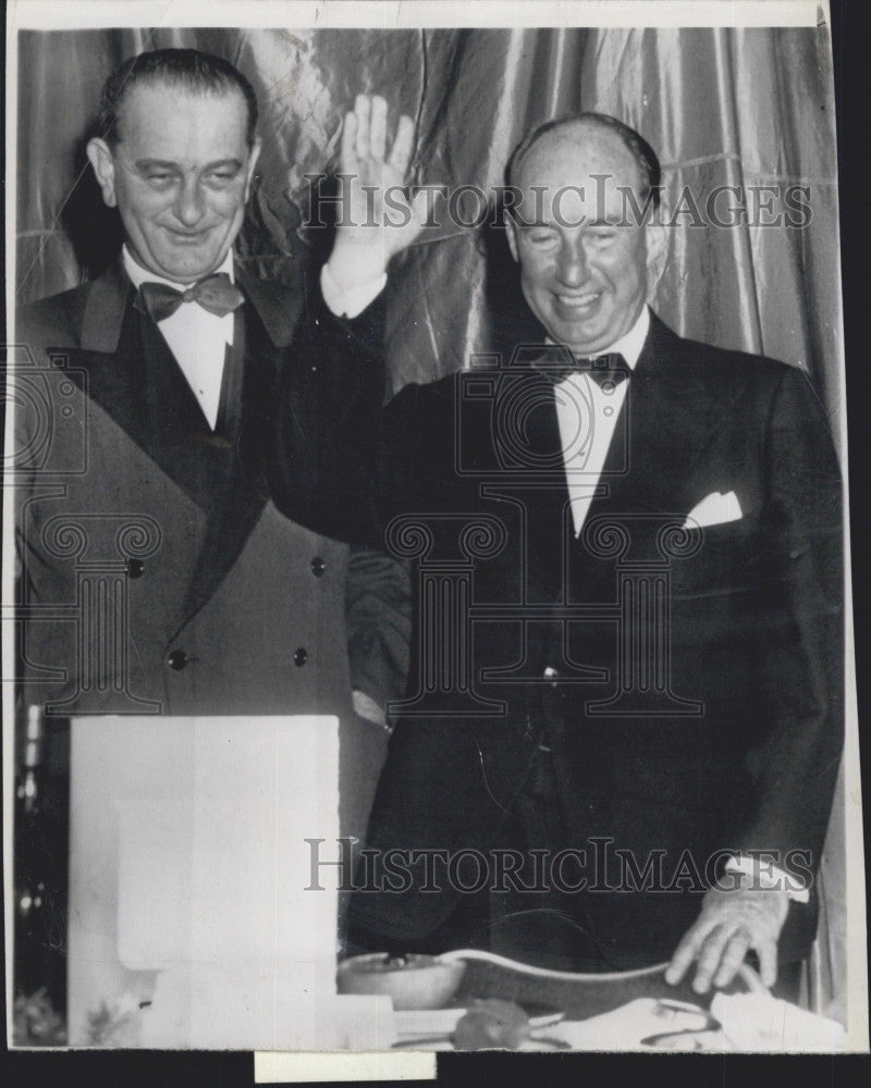 1952 Press Photo Governor Adlai Stevenson, Sen. Lyndon Johnson - Historic Images