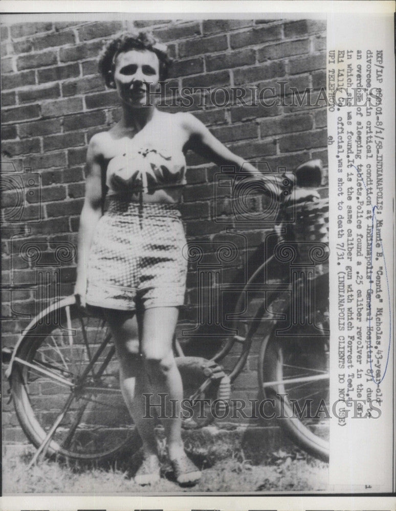 1958 Press Photo Connie Nicholas,shot lover to death. - Historic Images