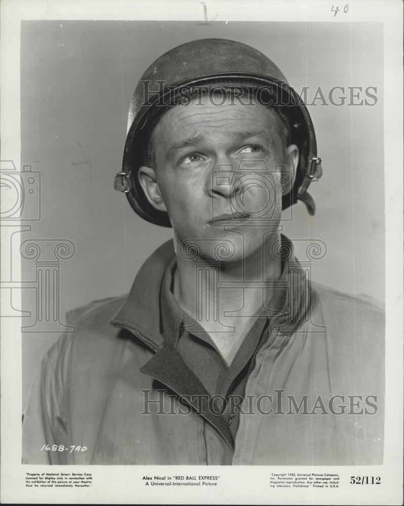 1952 Press Photo Actor Alex Nicol in &quot;Red Ball Express&quot; - Historic Images