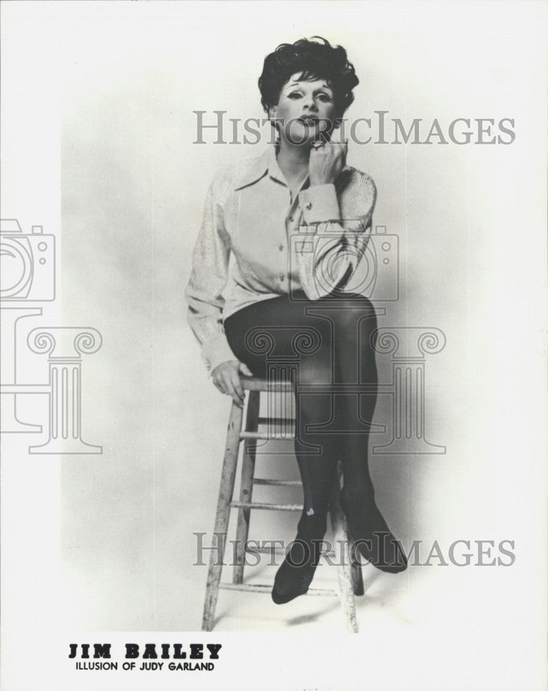 Press Photo Jim Bailey portrayed as Judy Garland. - Historic Images