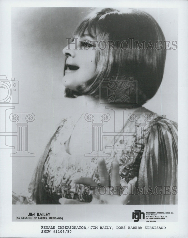 Press Photo Singer Jim Bailey &quot;Illusion of Barbra Streisand&quot; - Historic Images