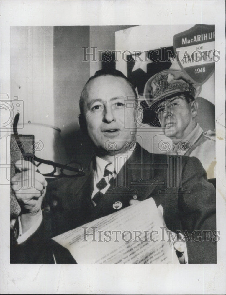 1945 Press Photo Joseph Choate, Chairman of MacArthur for President Club. - Historic Images