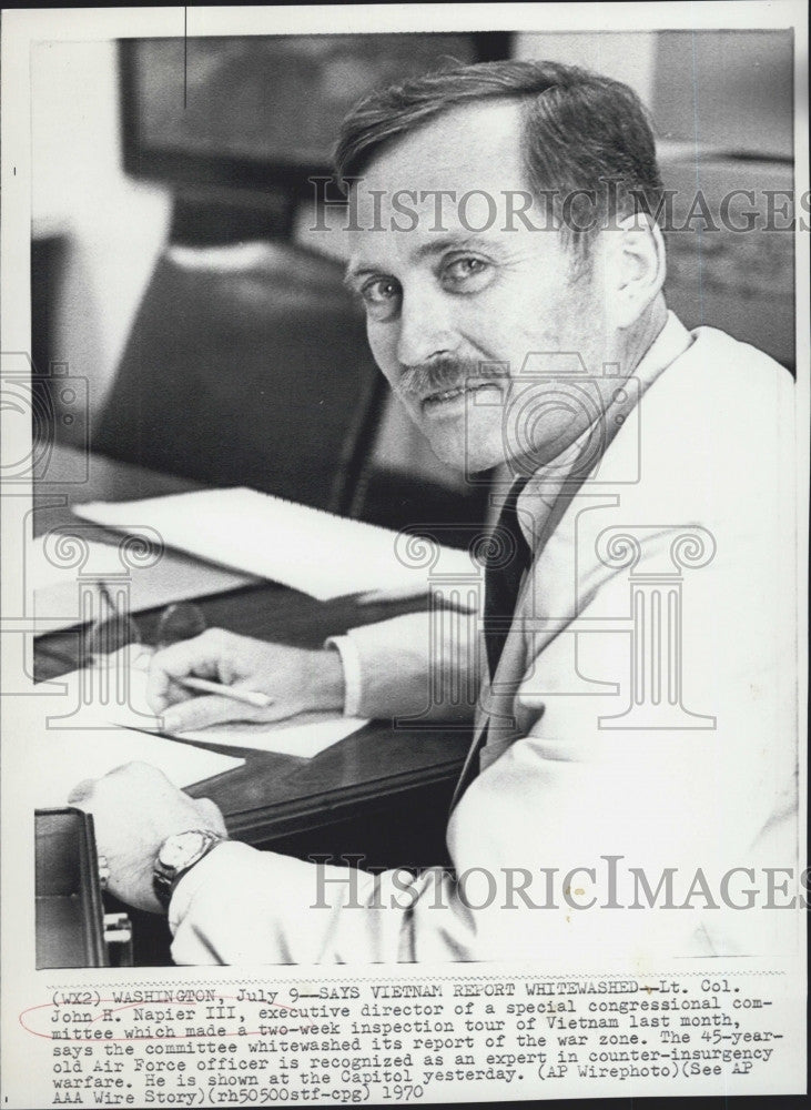 1970 Press Photo Lt. Col. John H. Napier III, U.S. Air Force Officer - Historic Images