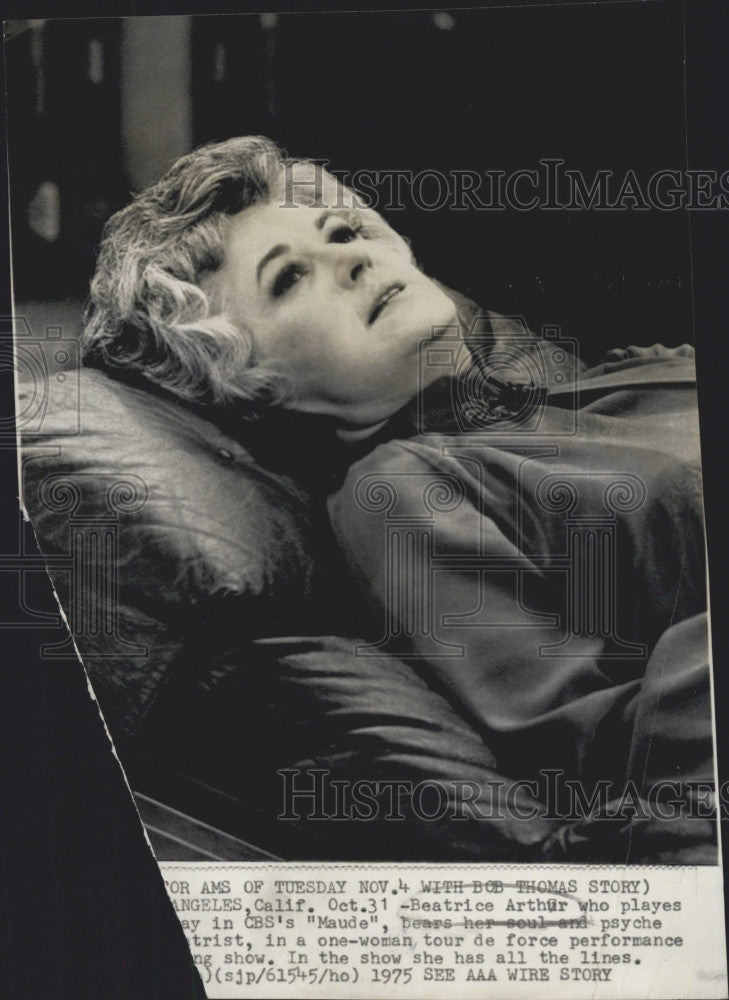 1975 Press Photo Actress Beatrice Bea Arthur in