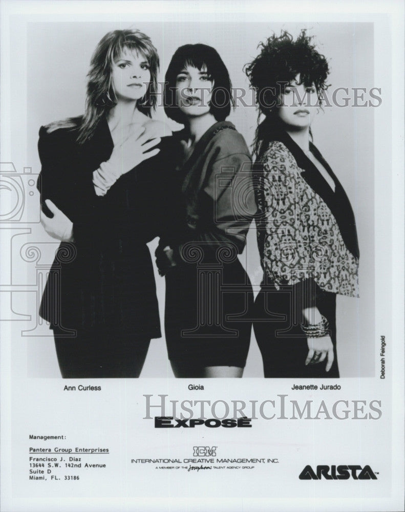 Press Photo Ann Curless, Gioia, Jeanette Jurado of &quot;Expose&quot; - Historic Images