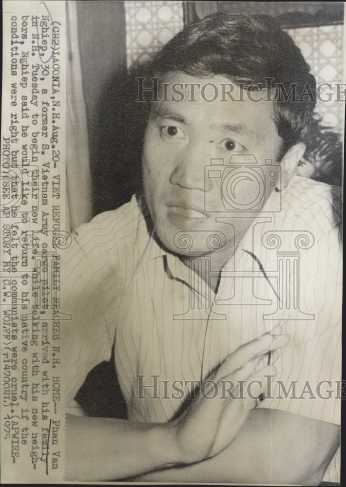 1975 Press Photo Phan Van Nghiep Former South Vietnam Cargo Pilot New US Life - Historic Images