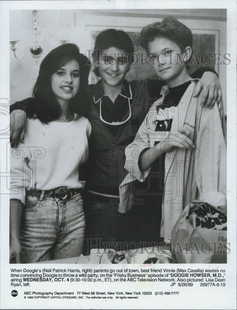 1990 Press Photo Neil Patrick Harris,M Casella,Lisa D Ryan  &quot;Doogie Howser,MD&quot; - Historic Images