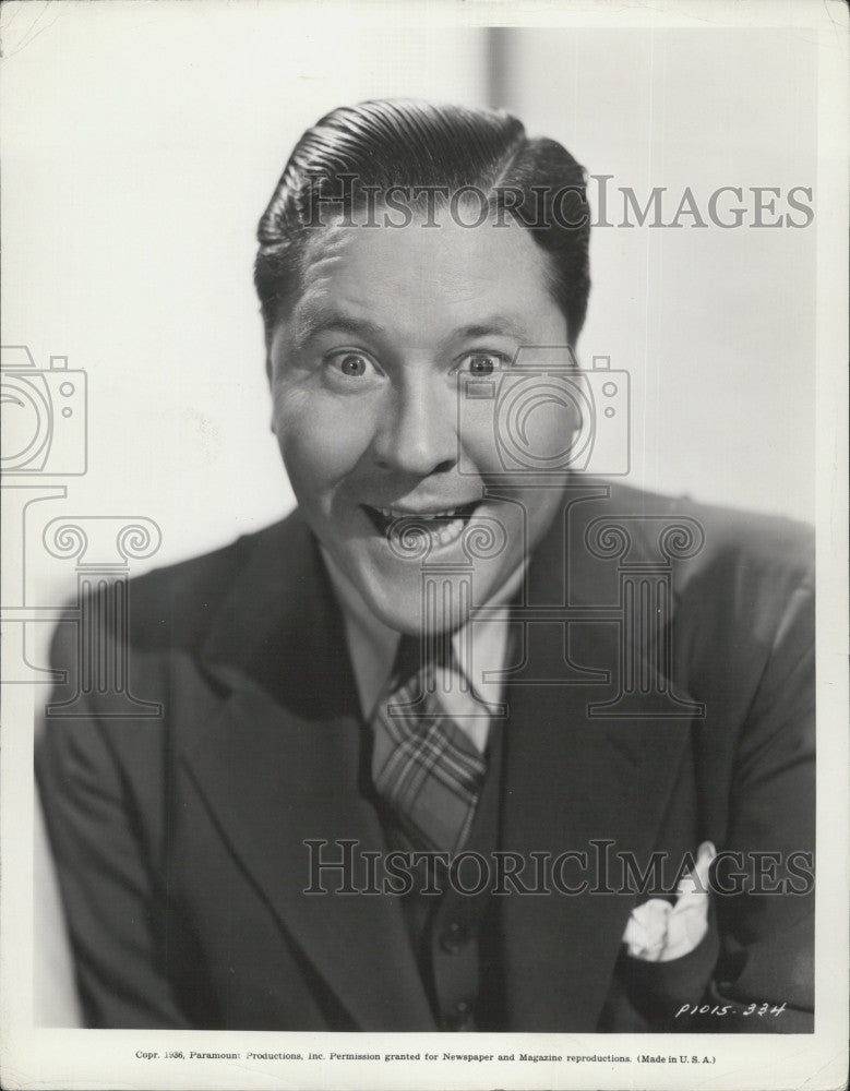 1936 Press Photo Actor Jack Oakie in "Florida Special" - Historic Images