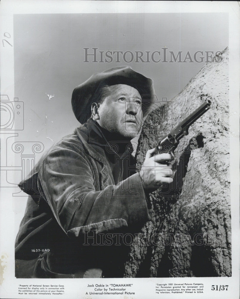 1951 Press Photo Jack Oakie starring  in  &quot;Tomahawk &quot; - Historic Images