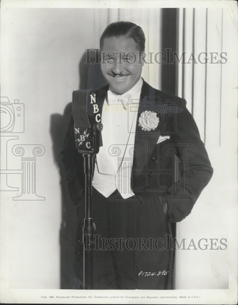 1935 Press Photo Jack Oakie starring  in  &quot;The Big Broadcast of 1936 &quot; - Historic Images