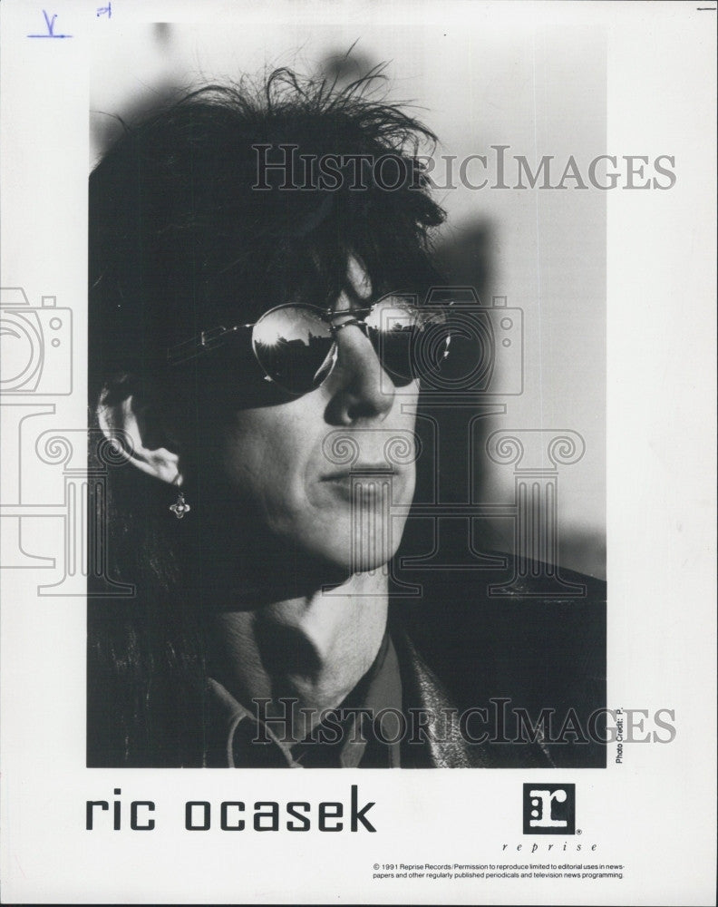 1991 Press Photo Musician, Ric Ocasek on Reprise label - Historic Images