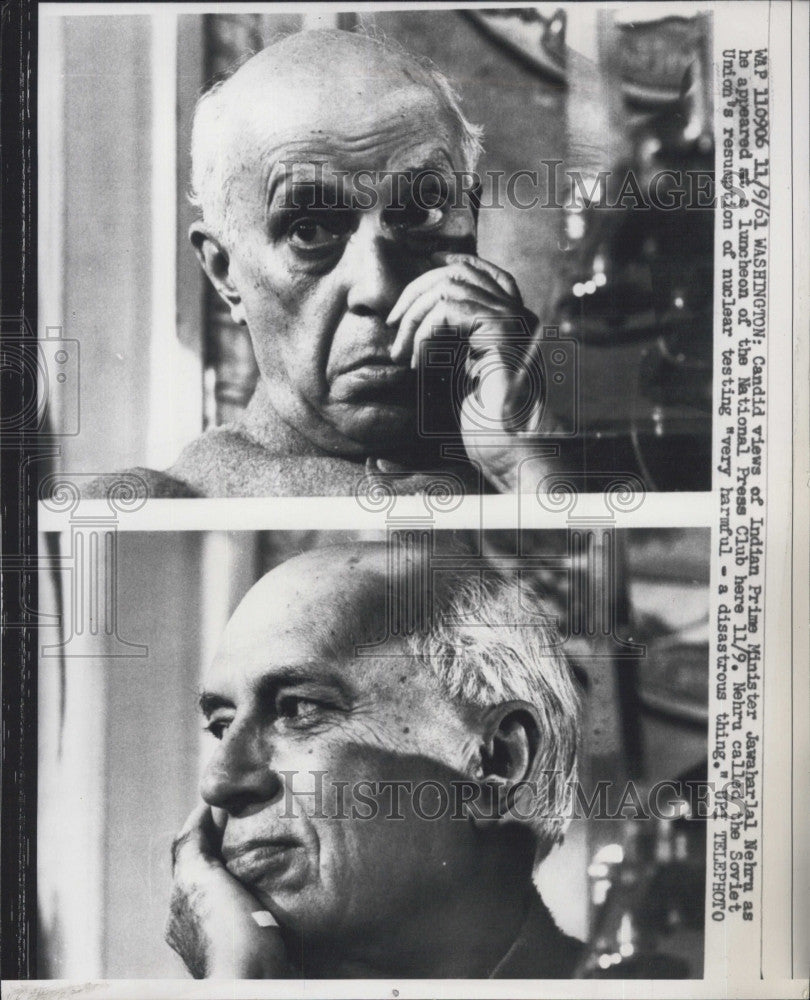 1961 Press Photo India&#39;s Prime Minister Jawabarlal Nehru - Historic Images