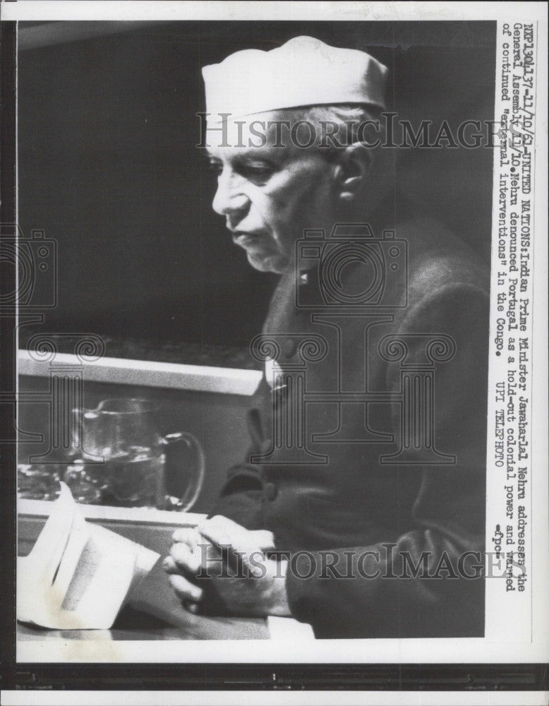 1961 Press Photo India&#39;s Prime Minister Jawabarlal Nehru - Historic Images