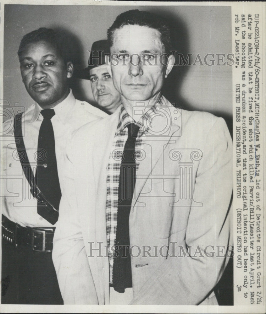 1960 Press Photo Charles Nash in Detroit Circuit Court Charged with Murder - Historic Images