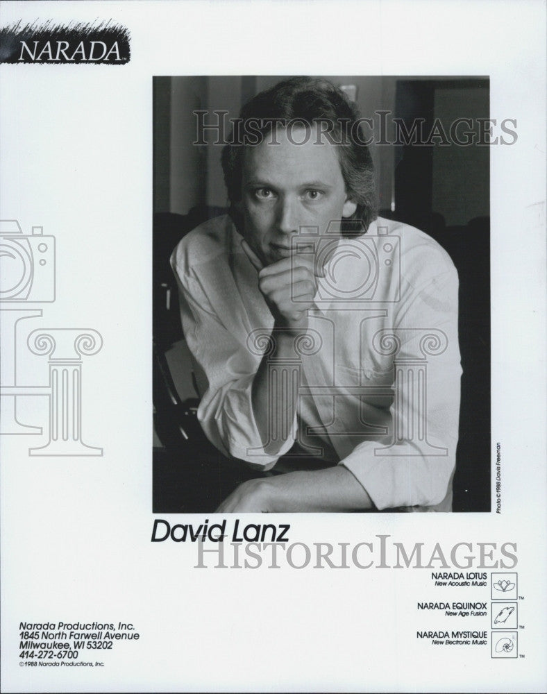 1988 Press Photo Grammy-Nominated New Age Pianist David Lanz - Historic Images