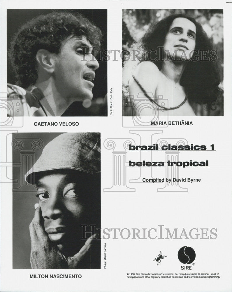 1988 Press Photo Milton Nascimento, C. Veloso, M. Bethania - Historic Images