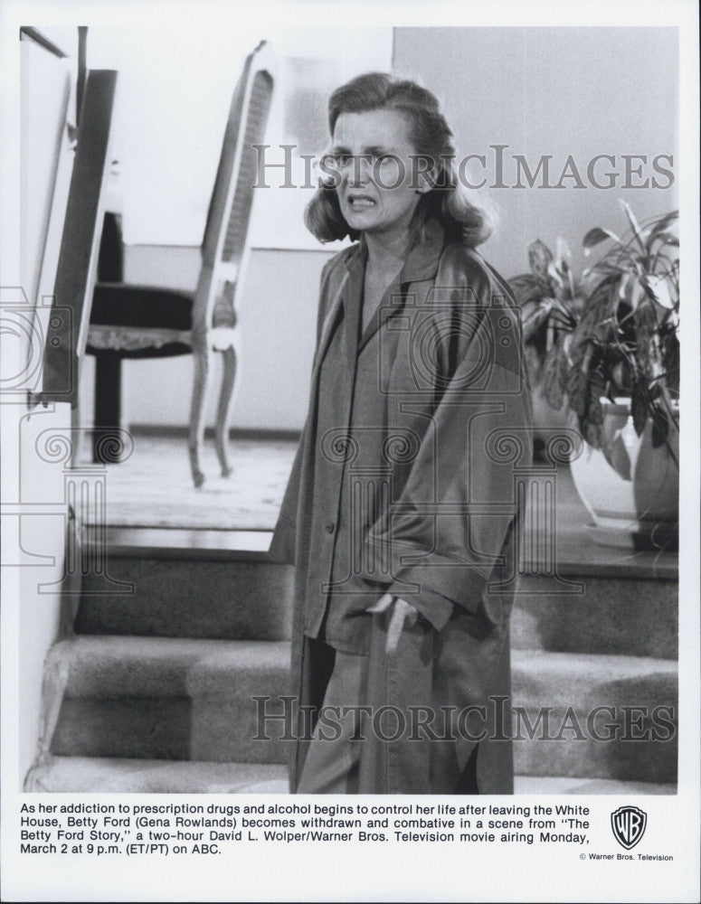 1987 Press Photo Actress Gena Rowlands As Betty Ford In &quot;Betty Ford Story&quot; - Historic Images