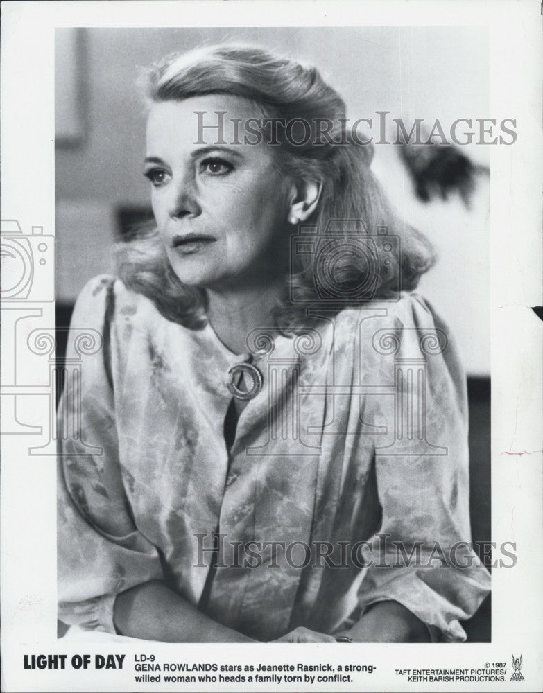 1987 Press Photo Actress Gena Rowlands As Jeanette Rasnick In &quot;Light Of Day&quot; - Historic Images