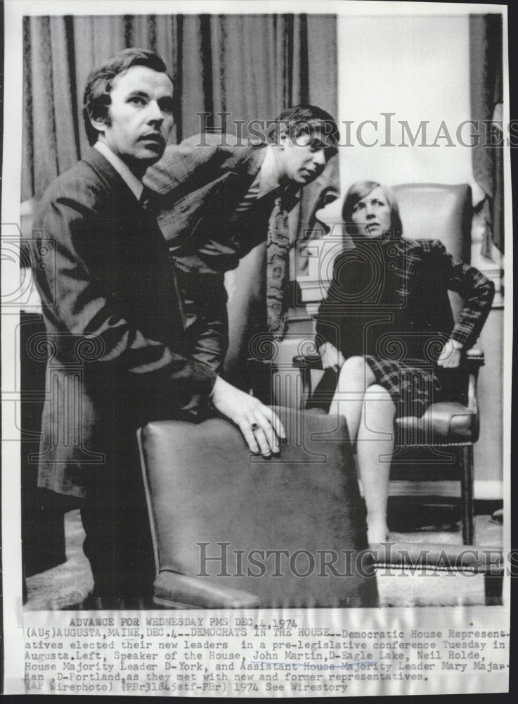 1974 Press Photo Speaker of House Martin Majority Leader Rolde At Conference - Historic Images