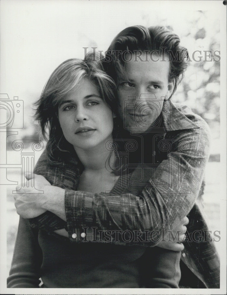 1982 Press Photo Mickey Rourke and Linda Hamilton. - Historic Images